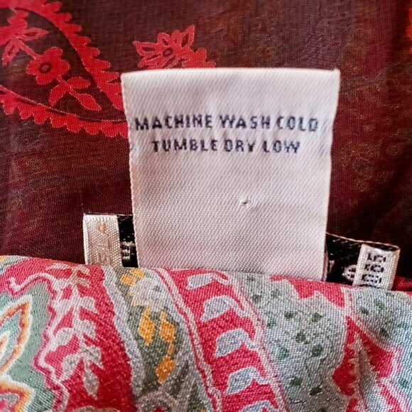 Y2K Vintage Apostrophe Chiffon Skirt Teardrop Paisley Layered Boho Fairy Whimsy - Picture 10 of 10